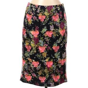Yigal Azrouel Floral Skirt Black Floral Print Cotton Blend Size 6 Little TORN
